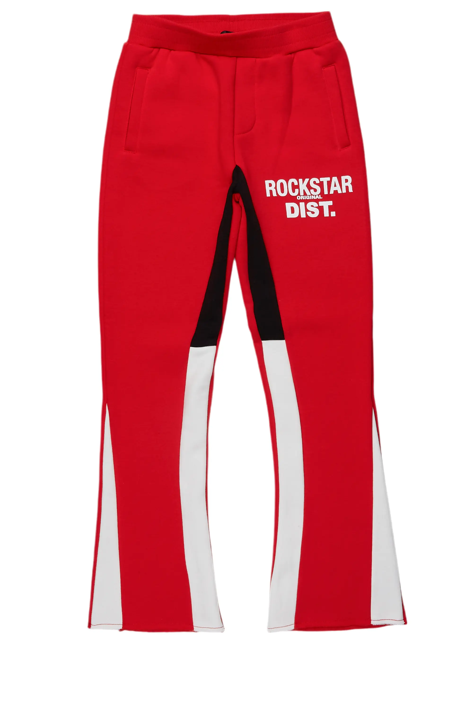 women's straight-leg pantsBoys Alpine Red Stacked Trackpant