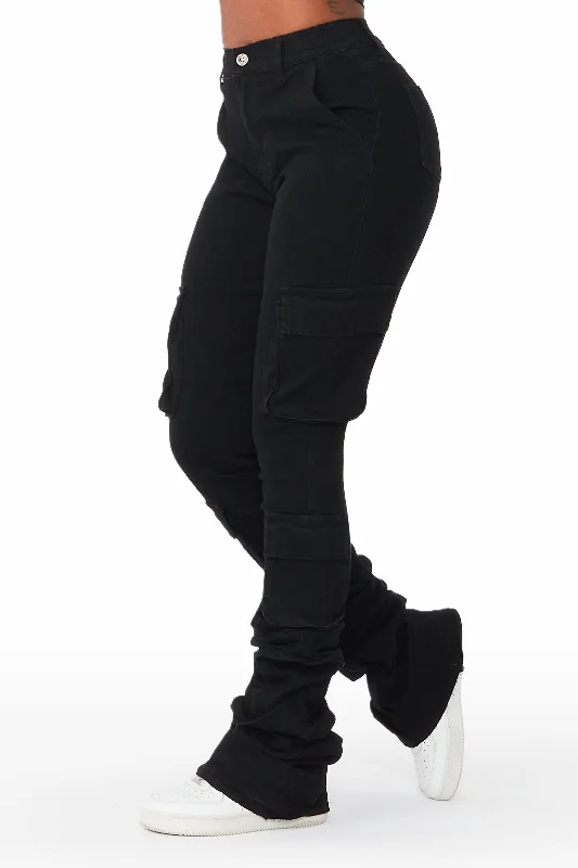 women's denim pantsPhoebe Black Super Stacked Jean