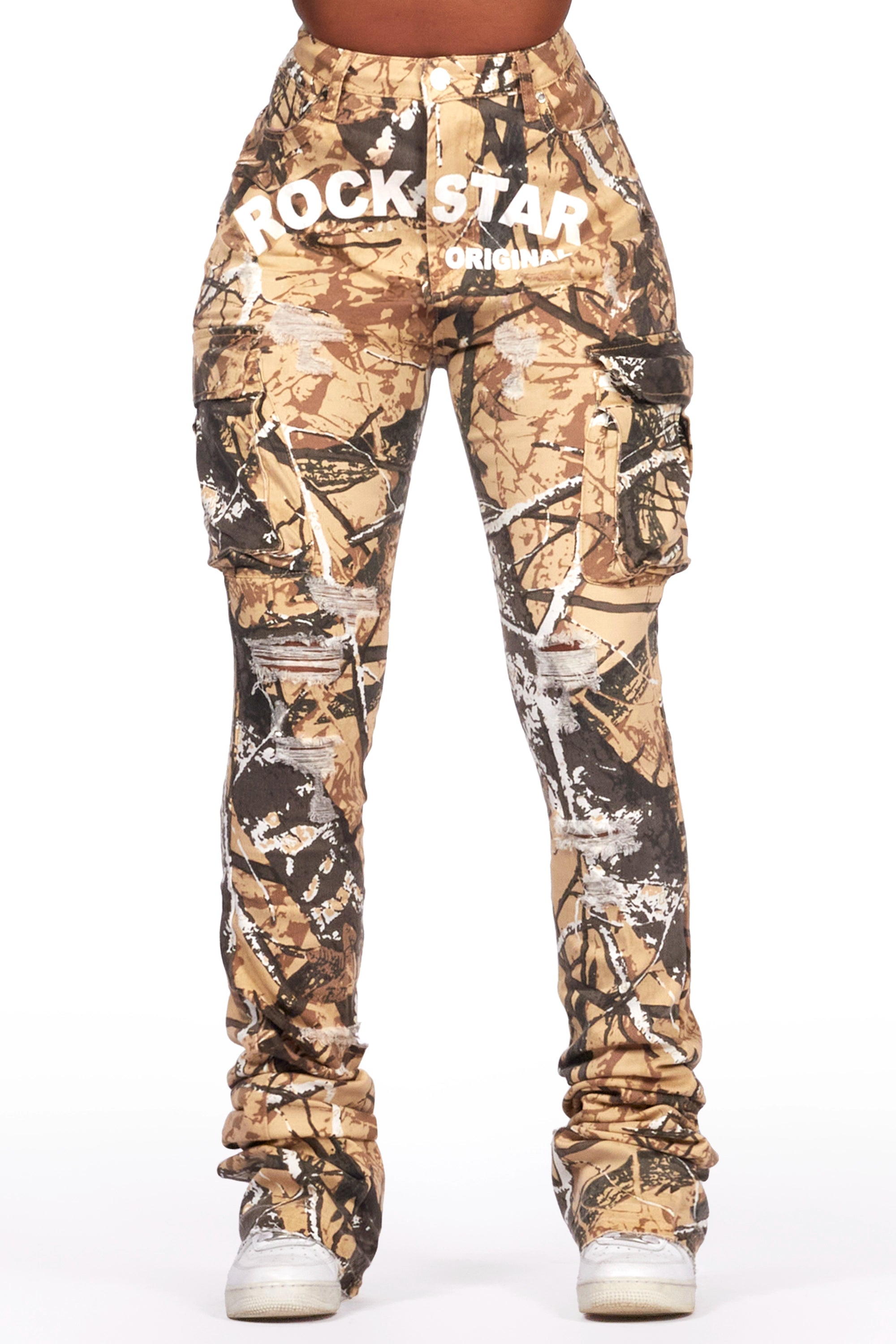 women's retro pantsCatrina Tree Camo Super Stacked Jean