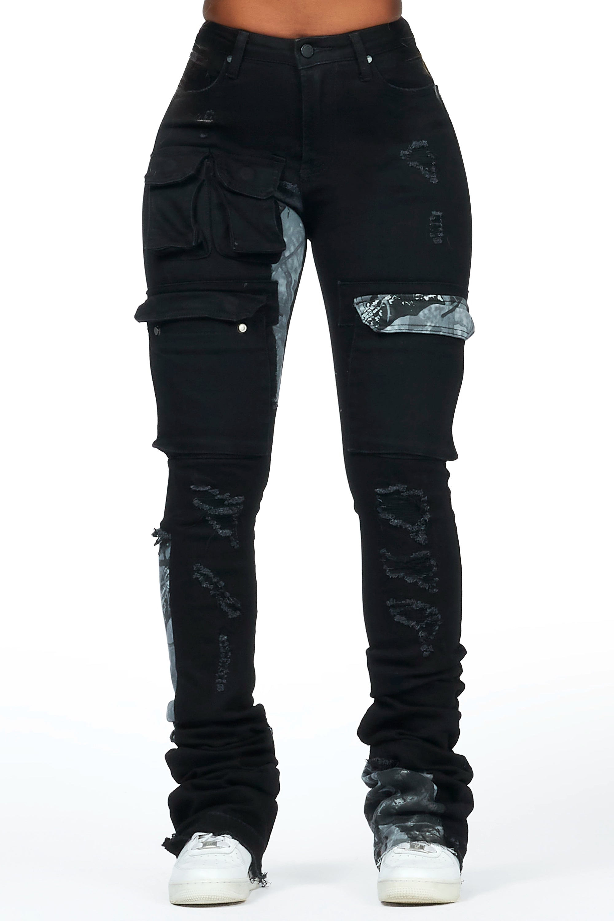 women's sophisticated pantsTeresa Black Super Stacked Jean