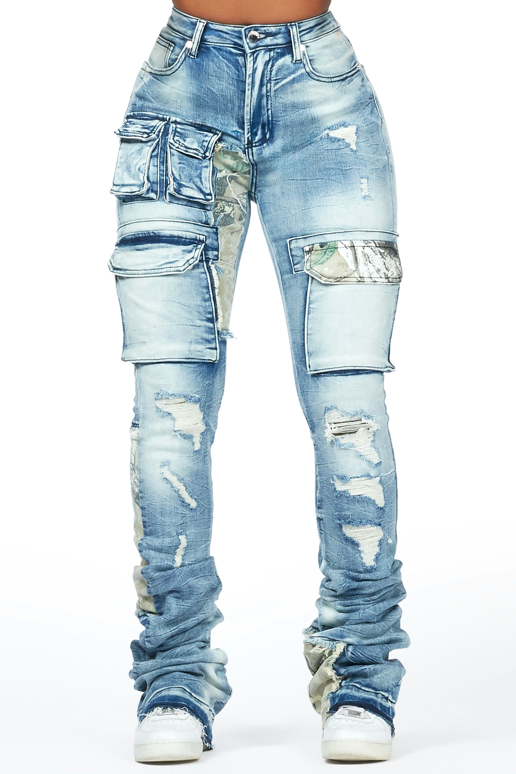 women's elegant pantsTeresa Light Wash Super Stacked Jean