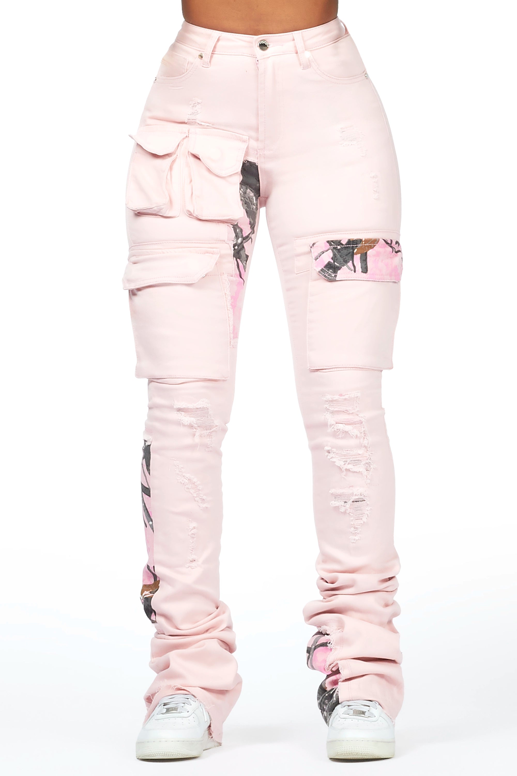 women's chic pantsTeresa Pink Super Stacked Jean