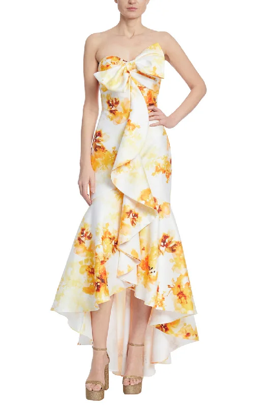 Formal Dress for Summer WeddingsBadgley Mischka SC3982 High Low Floral Mermaid Formal Dress