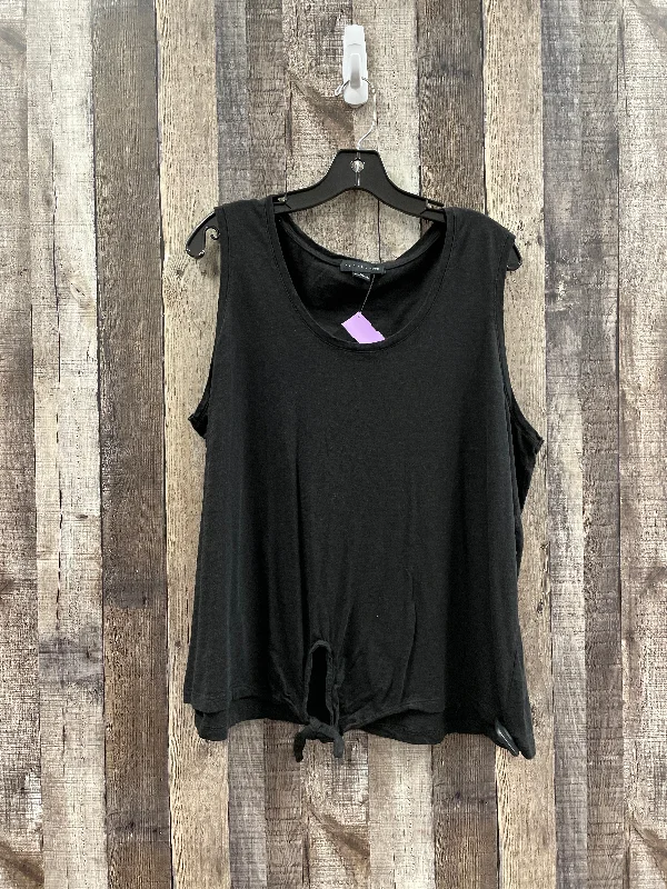 women's tops for vintage fashion enthusiastsBlack Top Sleeveless Sanctuary, Size 2x