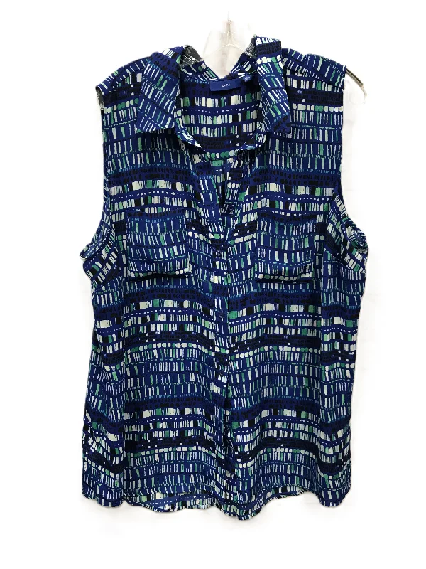 women's tops with unique designsBlue Top Sleeveless By Apt 9, Size: 2x