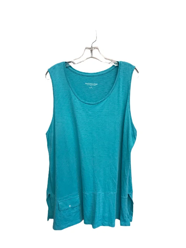 women's tops for cocktail partiesBlue Top Sleeveless By Soft Surroundings, Size: 1x