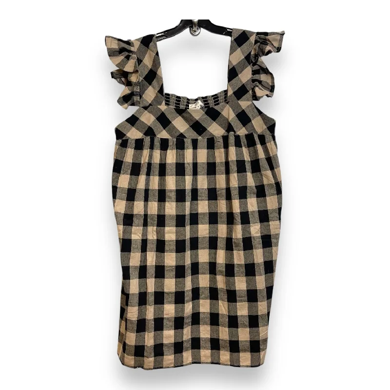 women's apple-shaped body dressesDress Casual Short By Entro In Checkered Pattern, Size: 1x