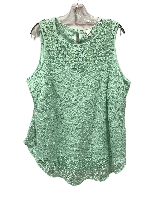 women's tops for statement-making outfitsGreen Top Sleeveless By Cato, Size: 1x