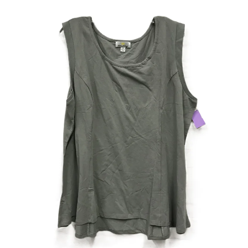 women's tops for those who want to add a pop of color to their outfitsGrey Top Sleeveless Basic By kathleen kirkwood, Size: 3x