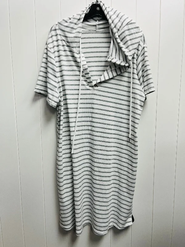 women's glam dressesGrey & White Dress Casual Short Shein, Size 2x