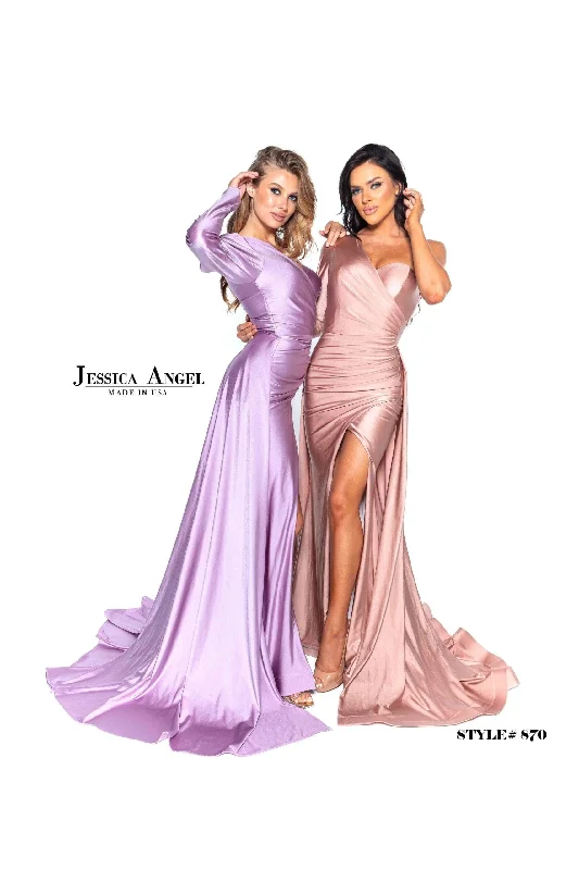 Formal Dress for Large WeddingsJessica Angel Long One Shoulder Formal Dress 870