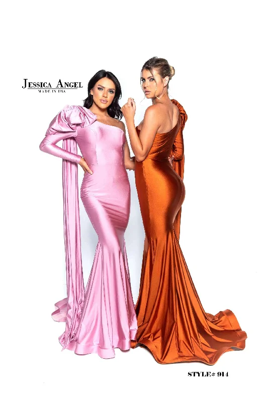 Formal Dress for Semi-Formal EventsJessica Angel Long One Shoulder Formal Dress 914