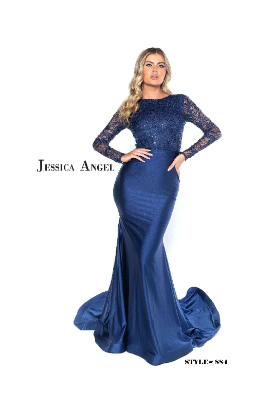 Formal Dress for Indoor WeddingsJessica Angel Long Sleeve Fitted Formal Dress 884