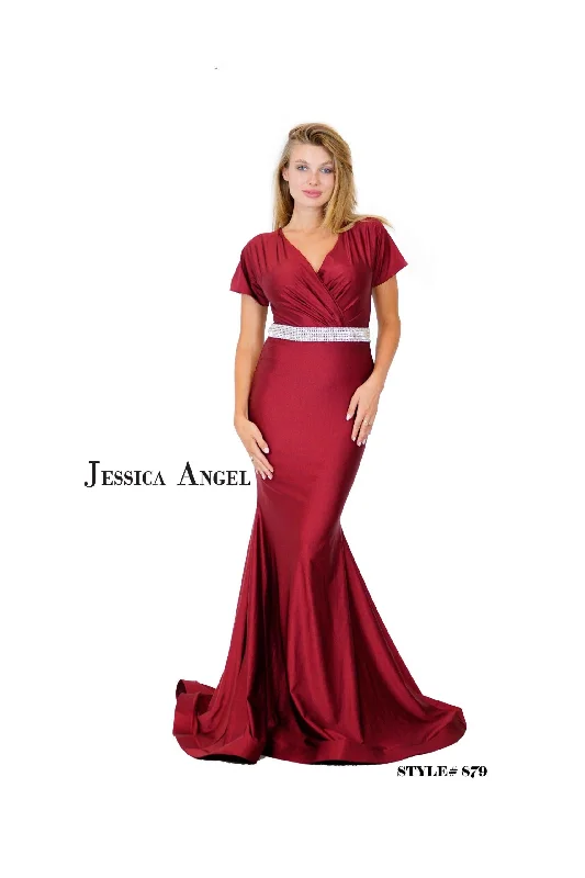 Formal Dress for Charity AwardsJessica Angel Short Sleeve Long Formal Dress 879