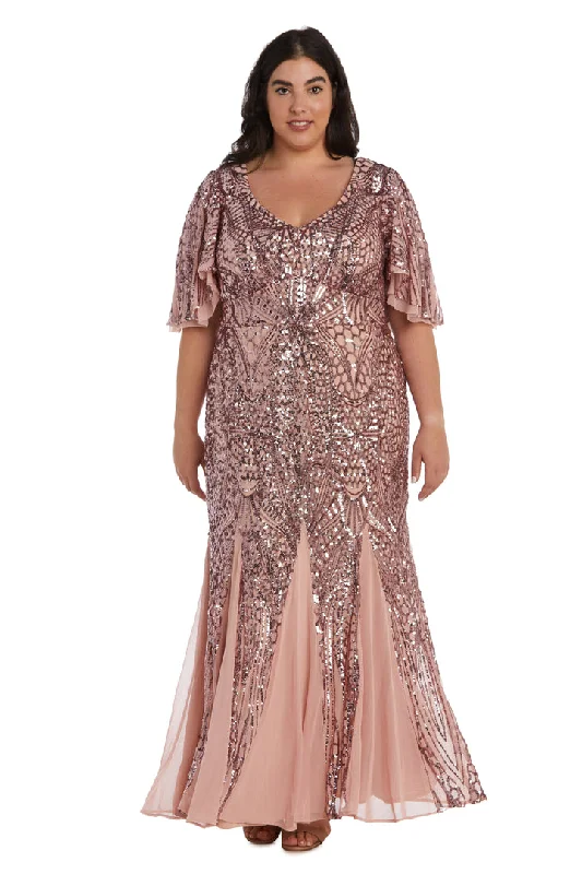 Formal Dress for Corporate AwardsNightway 22139W Long Mother of the Bride Plus Size Sequin Formal Dress