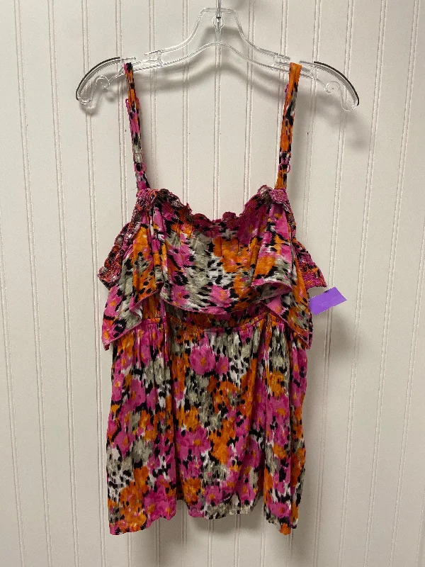 women's tops for those who want to make a bold fashion statement with their choice of topsOrange & Pink Top Sleeveless Elle, Size 2x