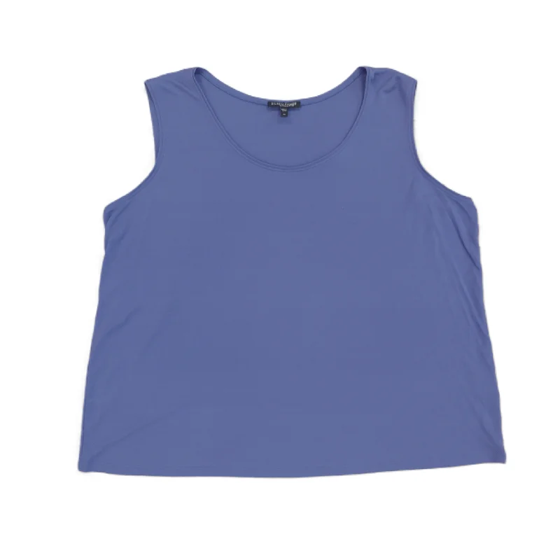 women's tops for cozy nights inPurple Top Sleeveless Basic By Eileen Fisher, Size: 1x