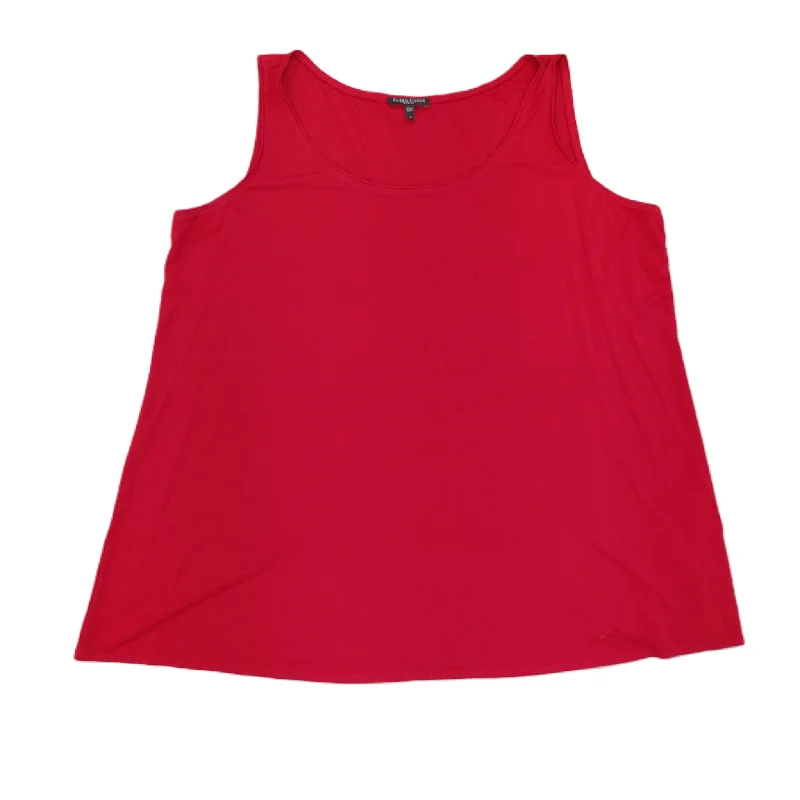 women's tops for those who love bold and vibrant colorsRed Top Sleeveless Basic By Eileen Fisher, Size: 1x