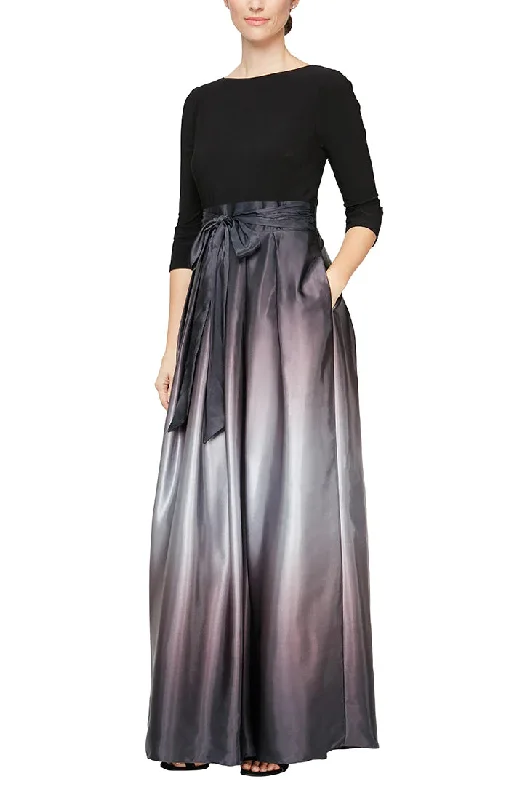 Formal Dress for Resort EventsSL Fashions 9151111 Ombre Skirt Long Formal Dress