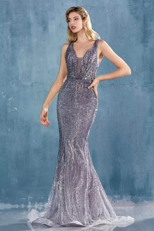 Formal Dress for QuinceañerasAndrea & Leo CDA0915 Sparkling Long Beaded Formal Dress