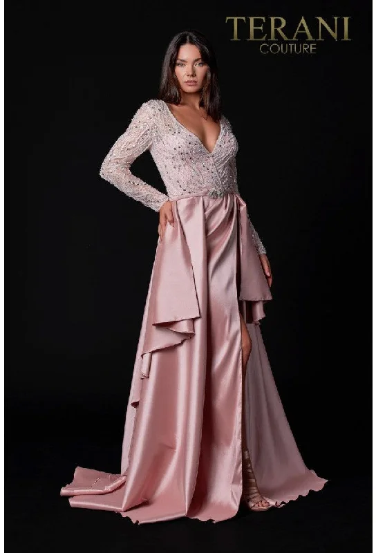 Formal Dress for Polo MatchesTerani Couture 2111M5273 Long Sleeve Formal Dress