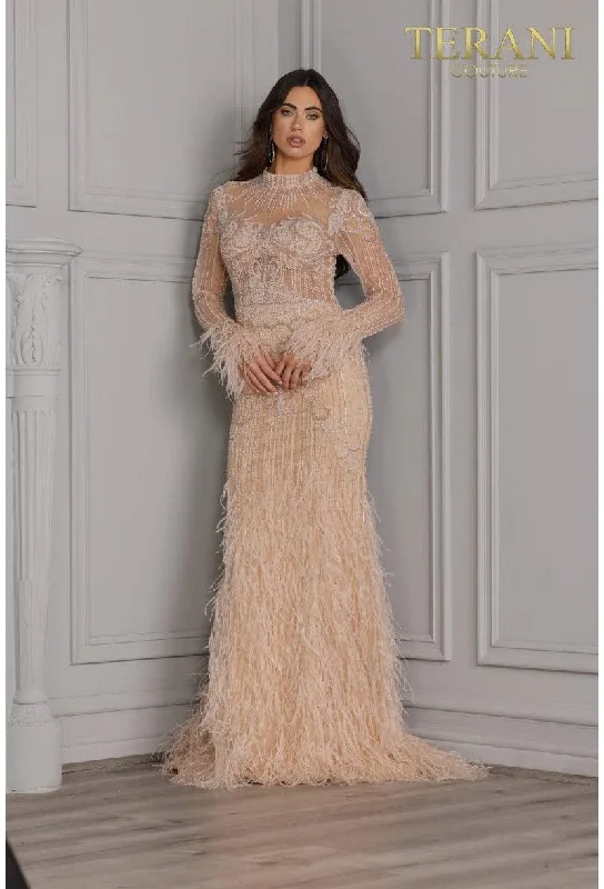 Formal Dress for Costume BallsTerani Couture 2214GL0108 Long Sleeve Formal Dress