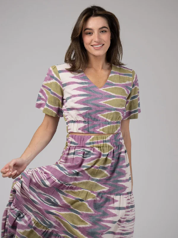 women's tops for those who want to wear pieces that are both comfortable and stylishThe Abby Top | Eco Purple Ikat