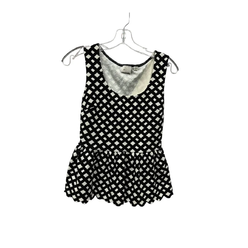 women's tops for business casual attireTop Sleeveless By Anthropologie In Black & White, Size:S