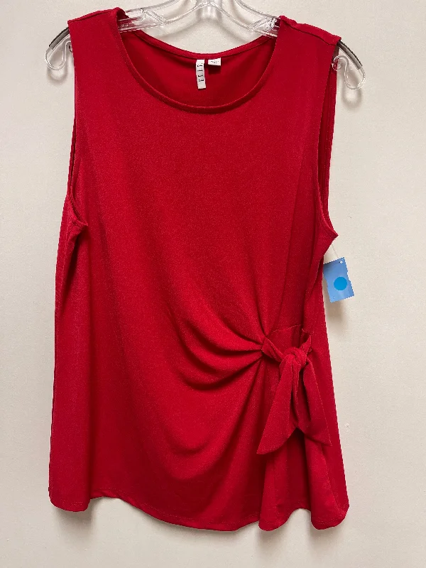 women's tops with sequin embellishmentsTop Sleeveless By Elle In Red, Size: L