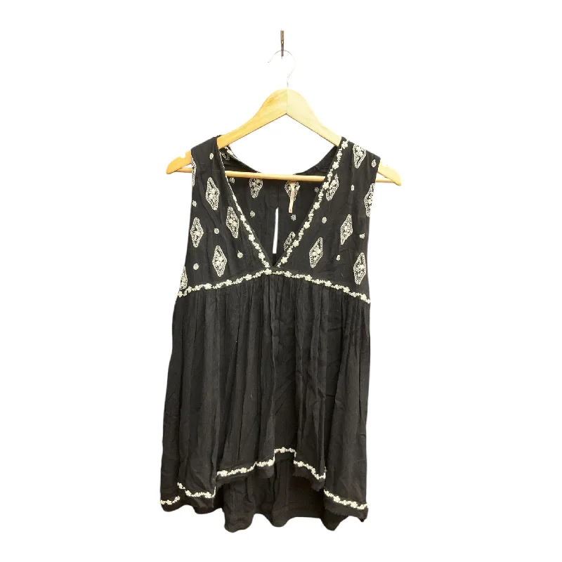 women's tops for those who want to wear versatile pieces that can be dressed up or downTop Sleeveless By Free People In Black & White, Size: S