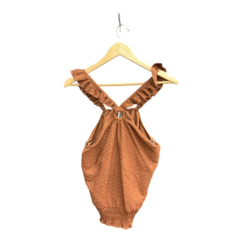 women's tops for those who want to add a personal touch to their wardrobe with unique and one-of-a-kind piecesTop Sleeveless By Free People In Brown, Size: Xl