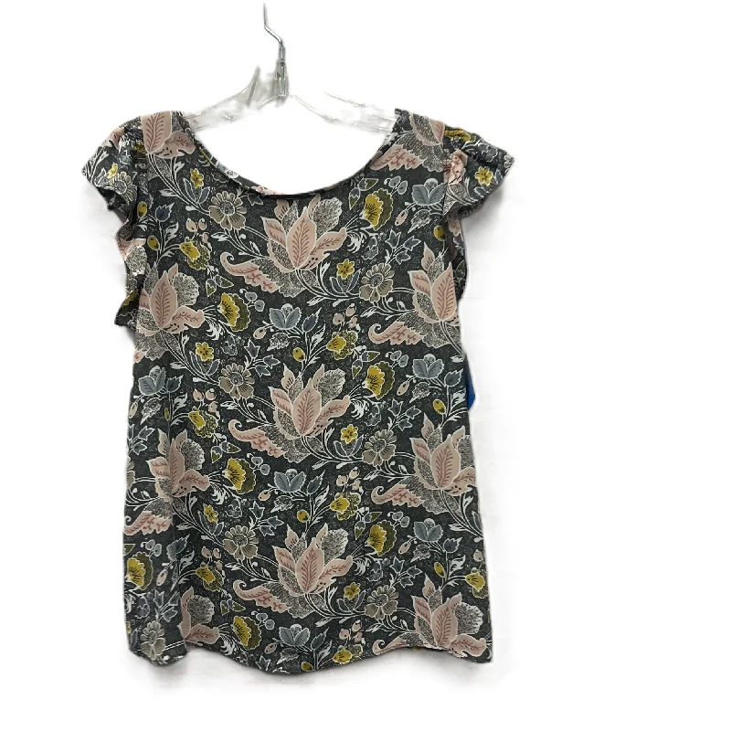 women's tops for those who love to mix and match prints and patternsTop Sleeveless By Loft In Grey & Pink, Size: S