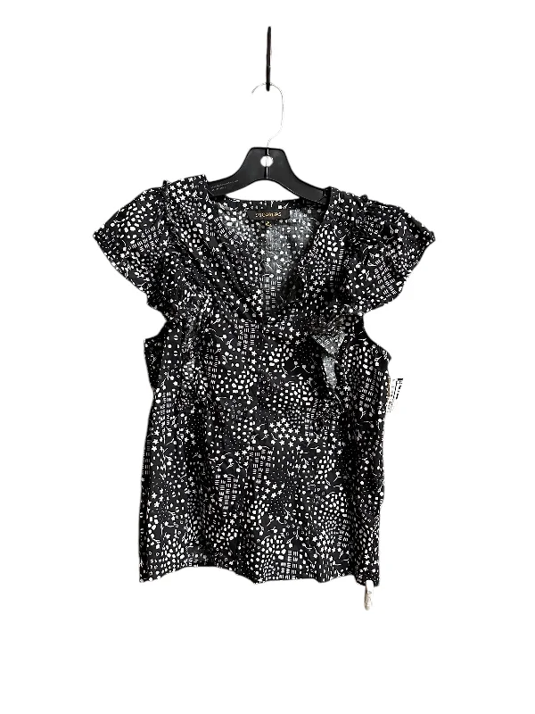 women's tops with beading accentsTop Sleeveless By Sugar Lips In Black & White, Size: S