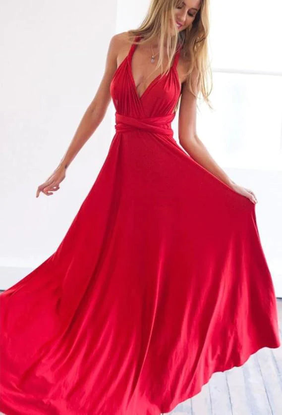 prom dresses for short girlsHot Sale Chiffon Red Backless Strapless V Neck Prom Dresses